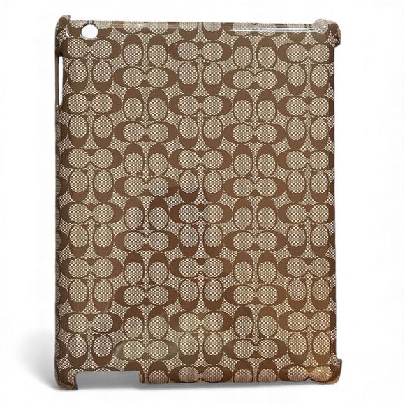 COACH Tan Signature iPad Mold Hard Plastic Cover Case 9.5” H x 7.5” x 1/4” H - Picture 3 of 9
